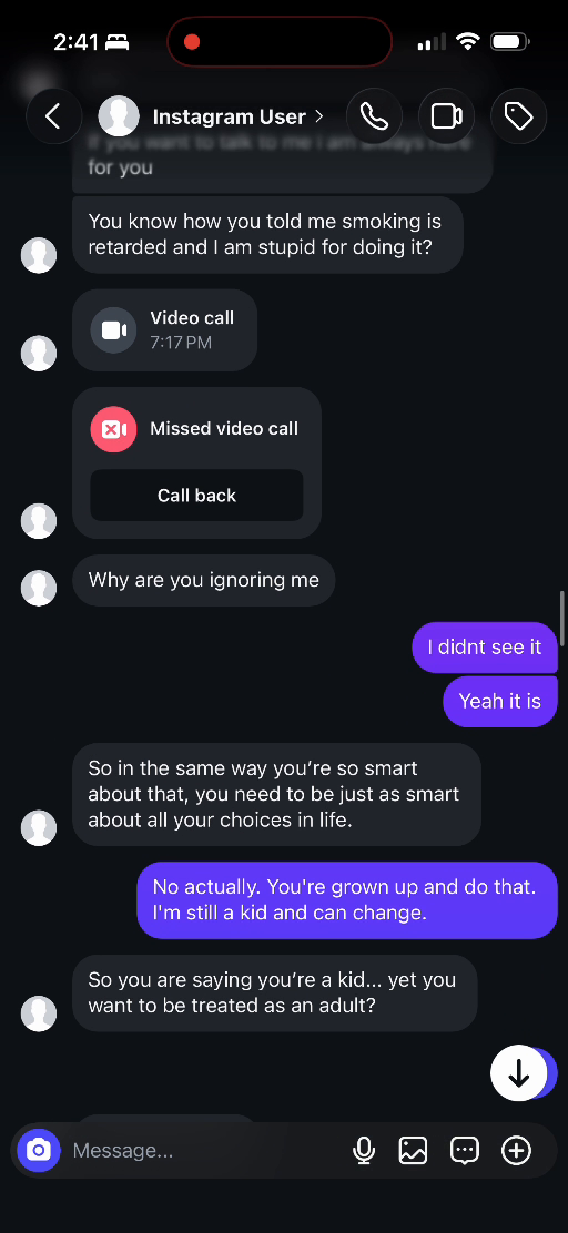 E02 message excerpt: calls and the discussion of choices